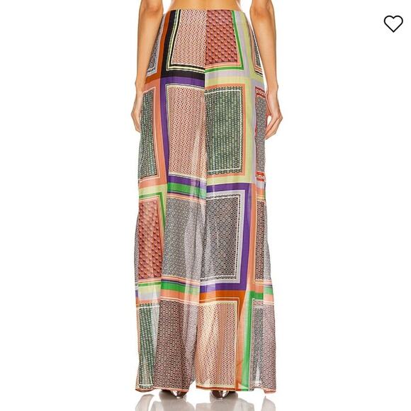 ROSETTA GETTY Apron Wrap Pant tie front cotton silk patchwork sz 4 - Picture 3 of 9